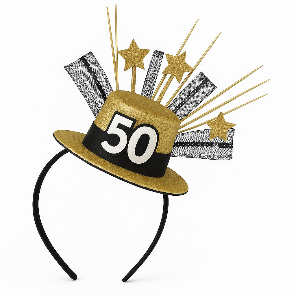 Regal 50th Birthday Celebration Fascinator Headband