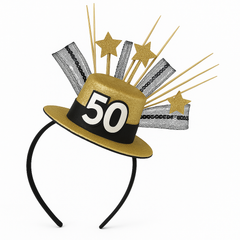 Regal 50th Birthday Celebration Fascinator Headband