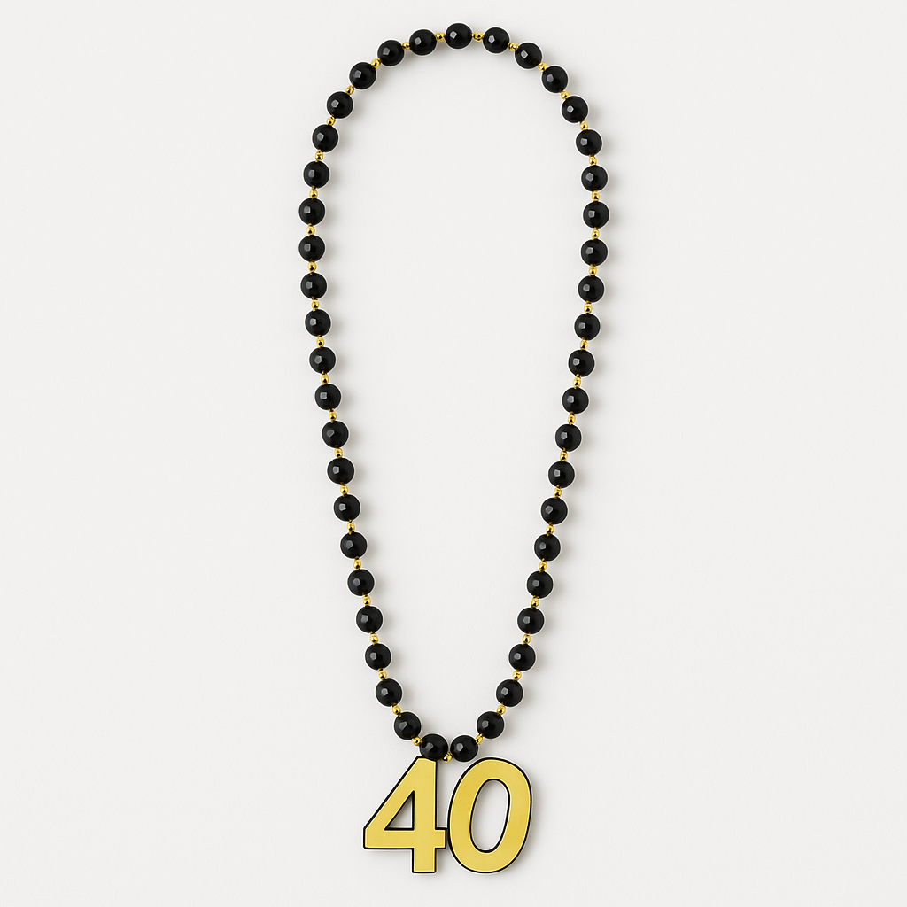 Regal 40th Birthday Celebration Bead Necklace
