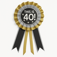 Black and Gold "This is 40!" Light-Up Award Ribbon