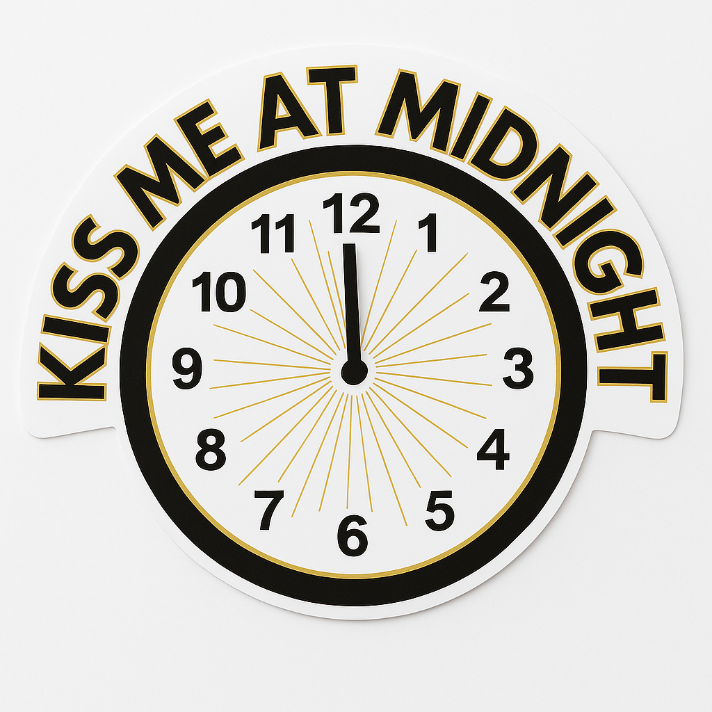 Kiss Me at Midnight New Year's Eve Foil Cut-Out