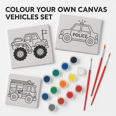 Color Your Own Canvas Vehicles Set - 8-Pack