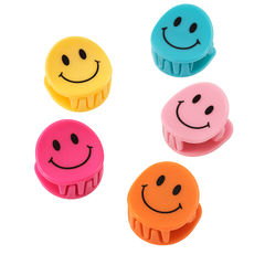 Colorful Smiley Face Hairclips - 6 Pack