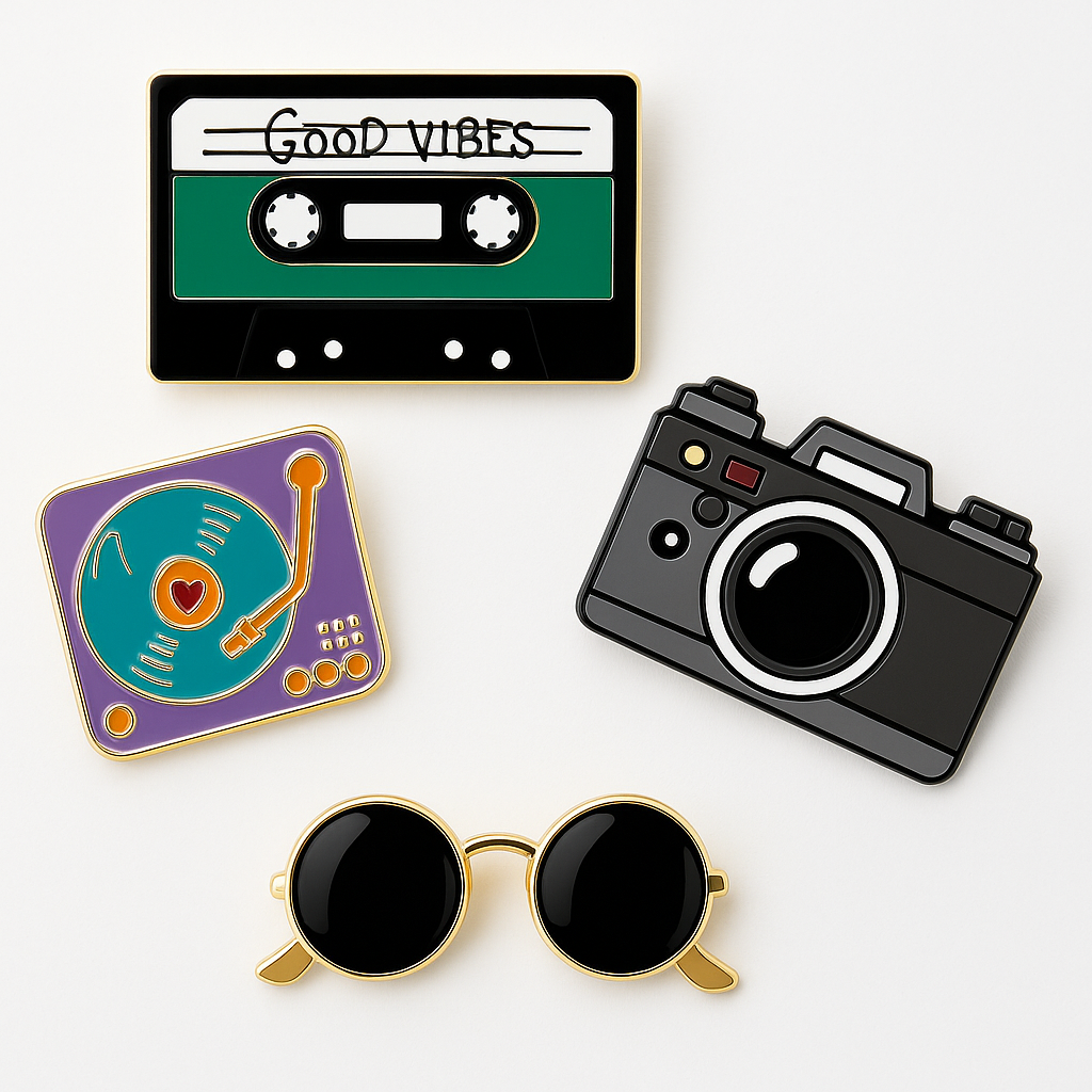 Retro Vibes Enamel Pin Set