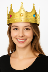Bejeweled Royal Gold Crown Tiara - Costume Accessory