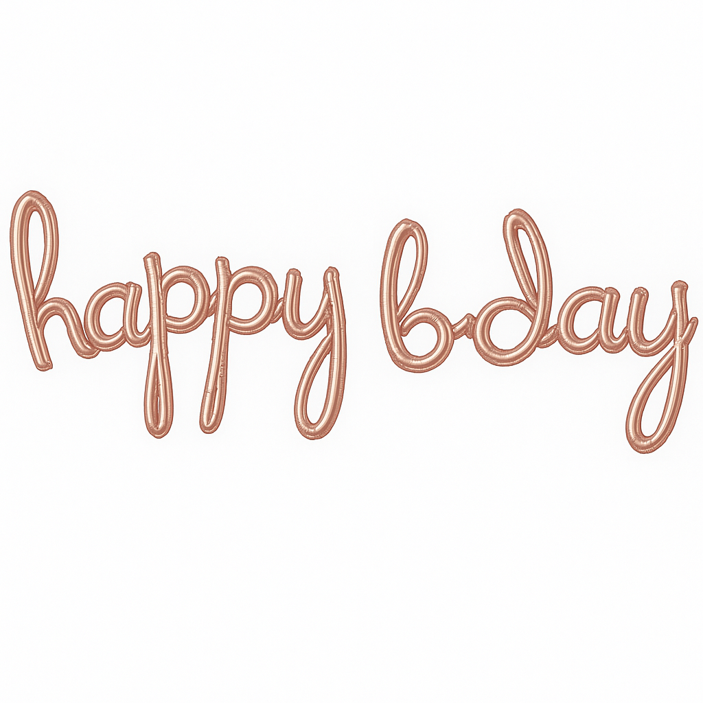 Rose Gold Script "Happy Bday" Foil Balloon