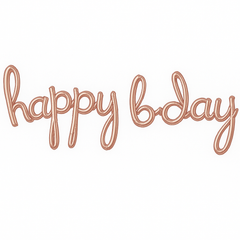 Rose Gold Script "Happy Bday" Foil Balloon