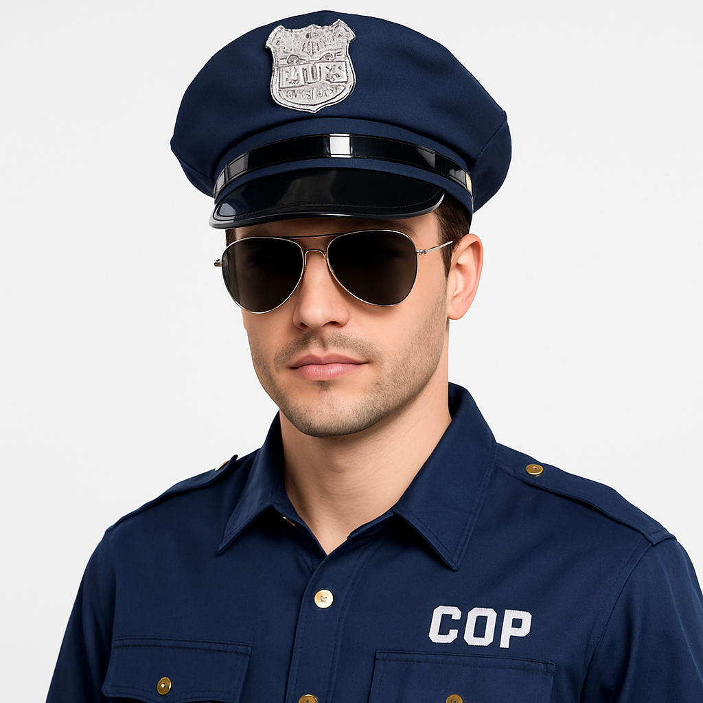 Classic Blue Police Hat Costume Accessory