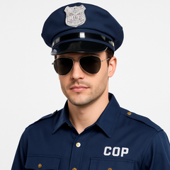 Classic Blue Police Hat Costume Accessory