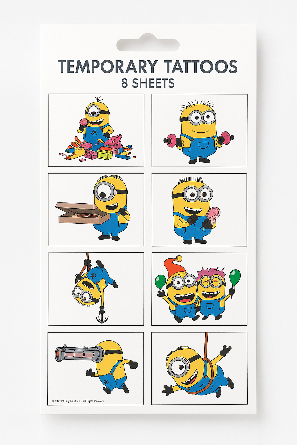 Despicable Me Minion Temporary Tattoos - 8-Pack Party Favors