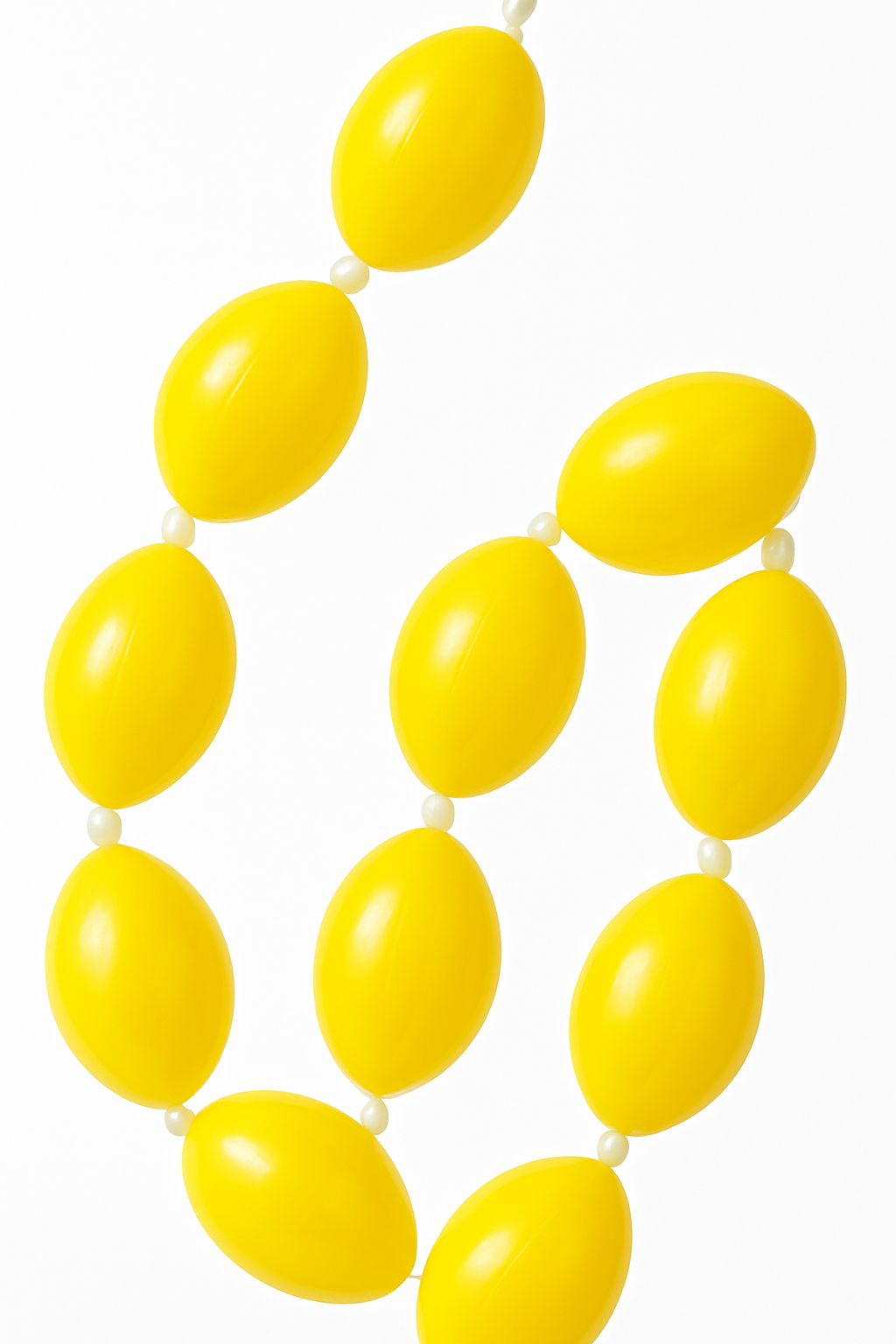 Black Metallic Bead Necklace, 30-Inch, 8-Pack