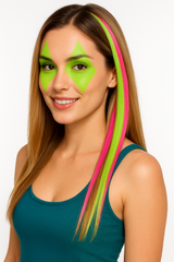 Neon Pink and Green Black Light Hair Extension