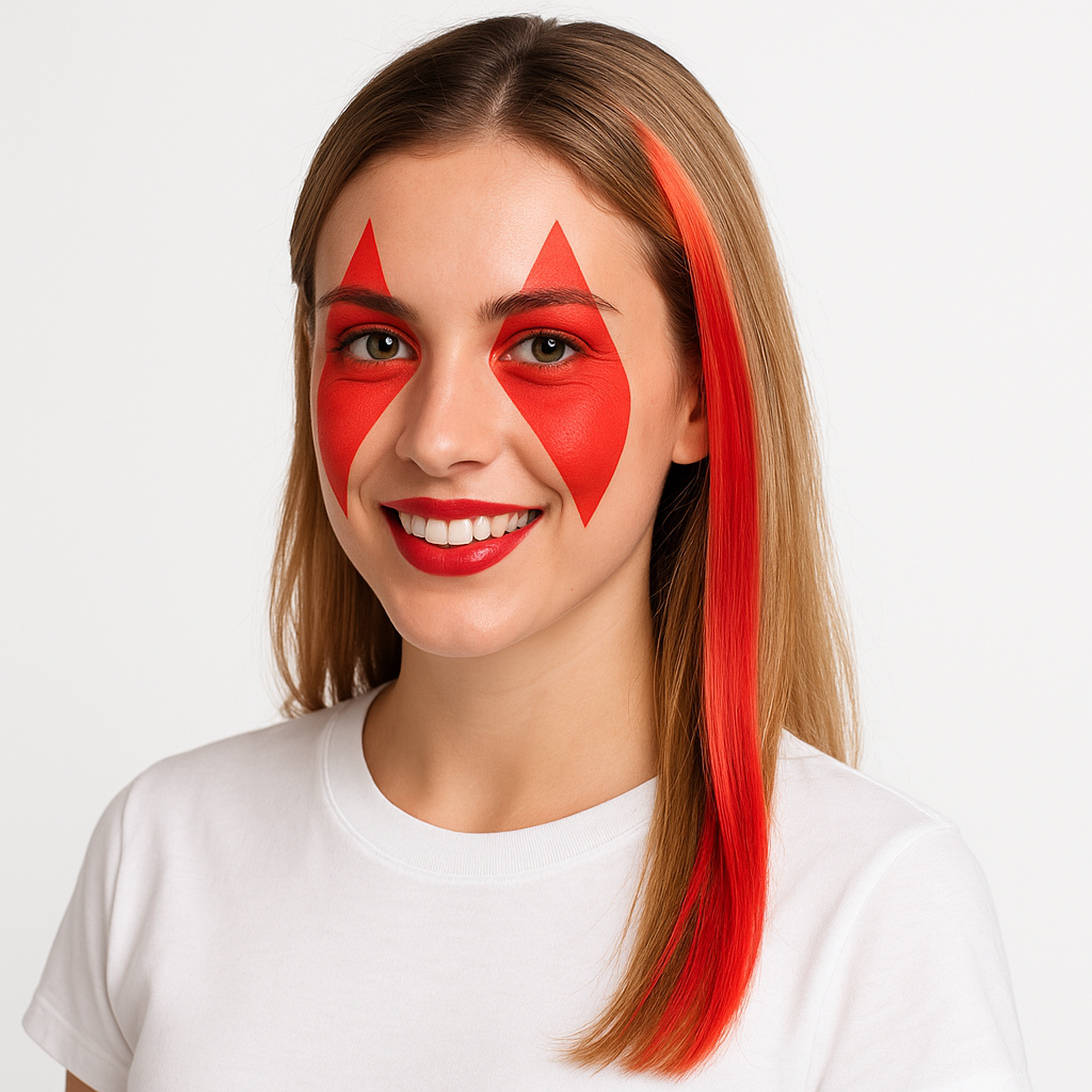 Vibrant Red Hair Extension for Team Spirit