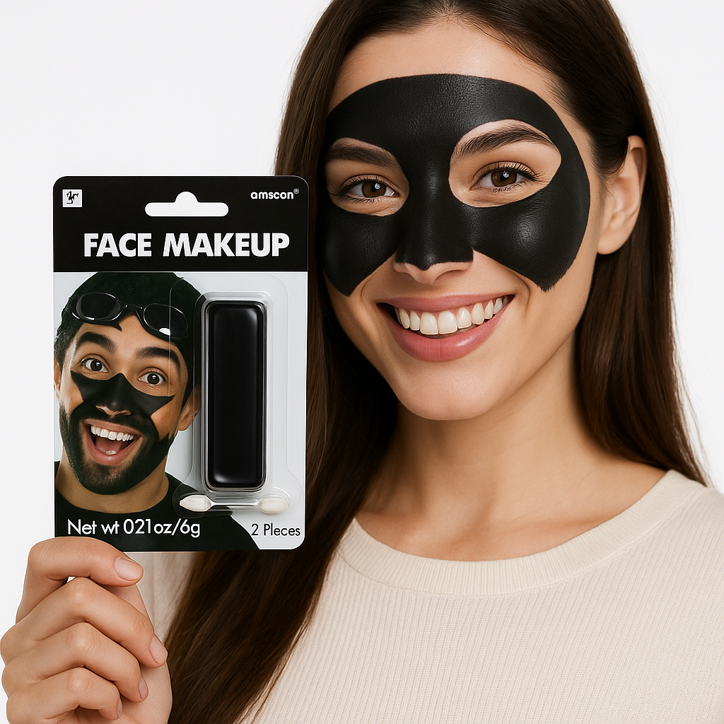 Black Face Paint Makeup - 0.21 oz, Costume Accessory