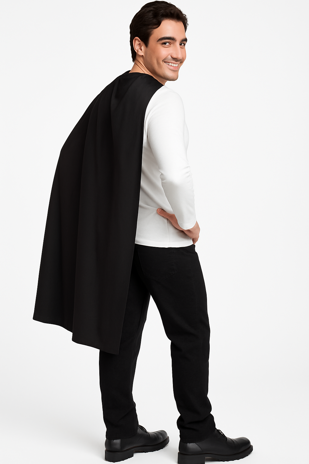 Black Superhero Cape Costume Accessory for All Ages