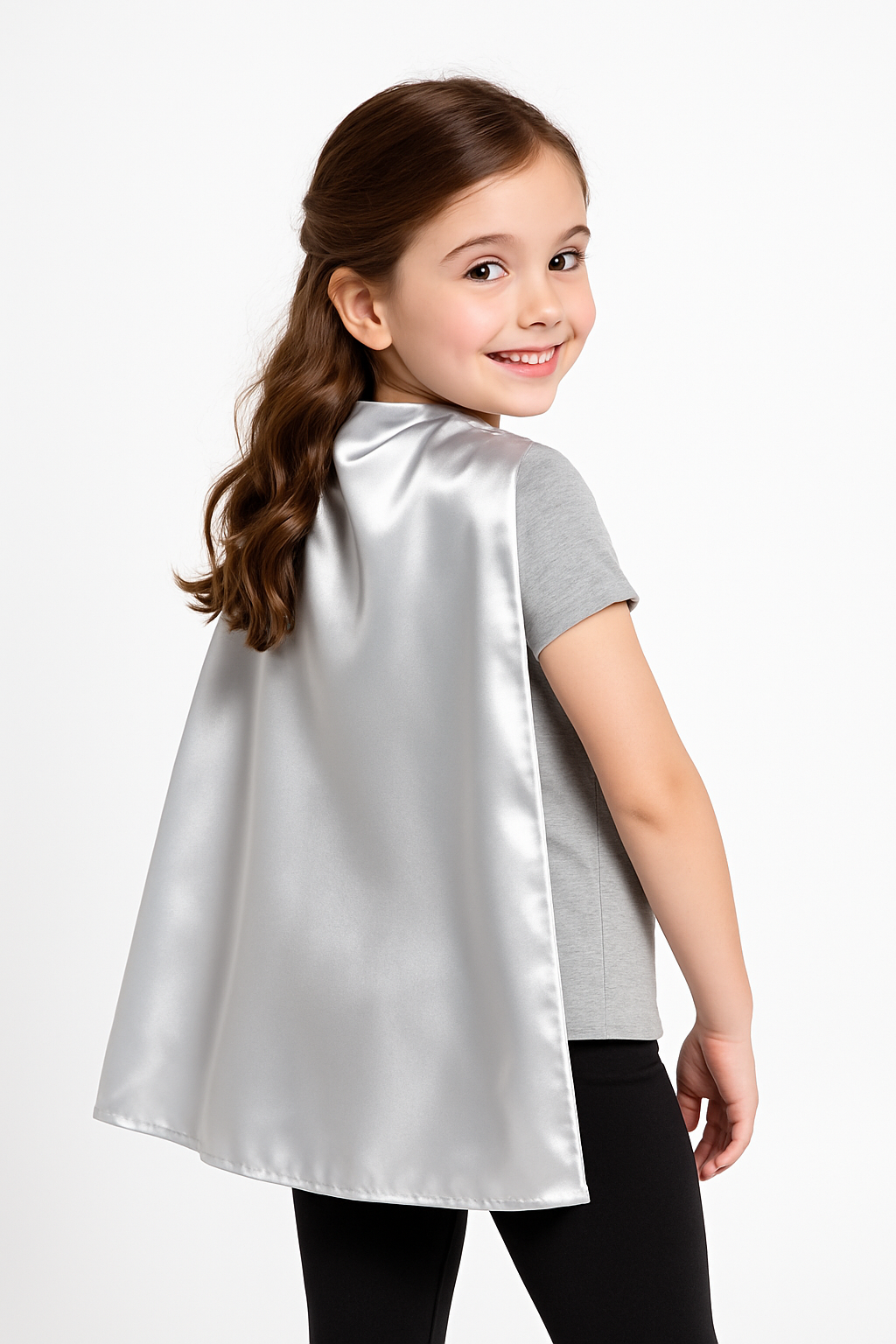 Silver Superhero Cape Costume Accessory - One Size