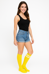 Team Spirit Yellow Striped Knee-High Socks