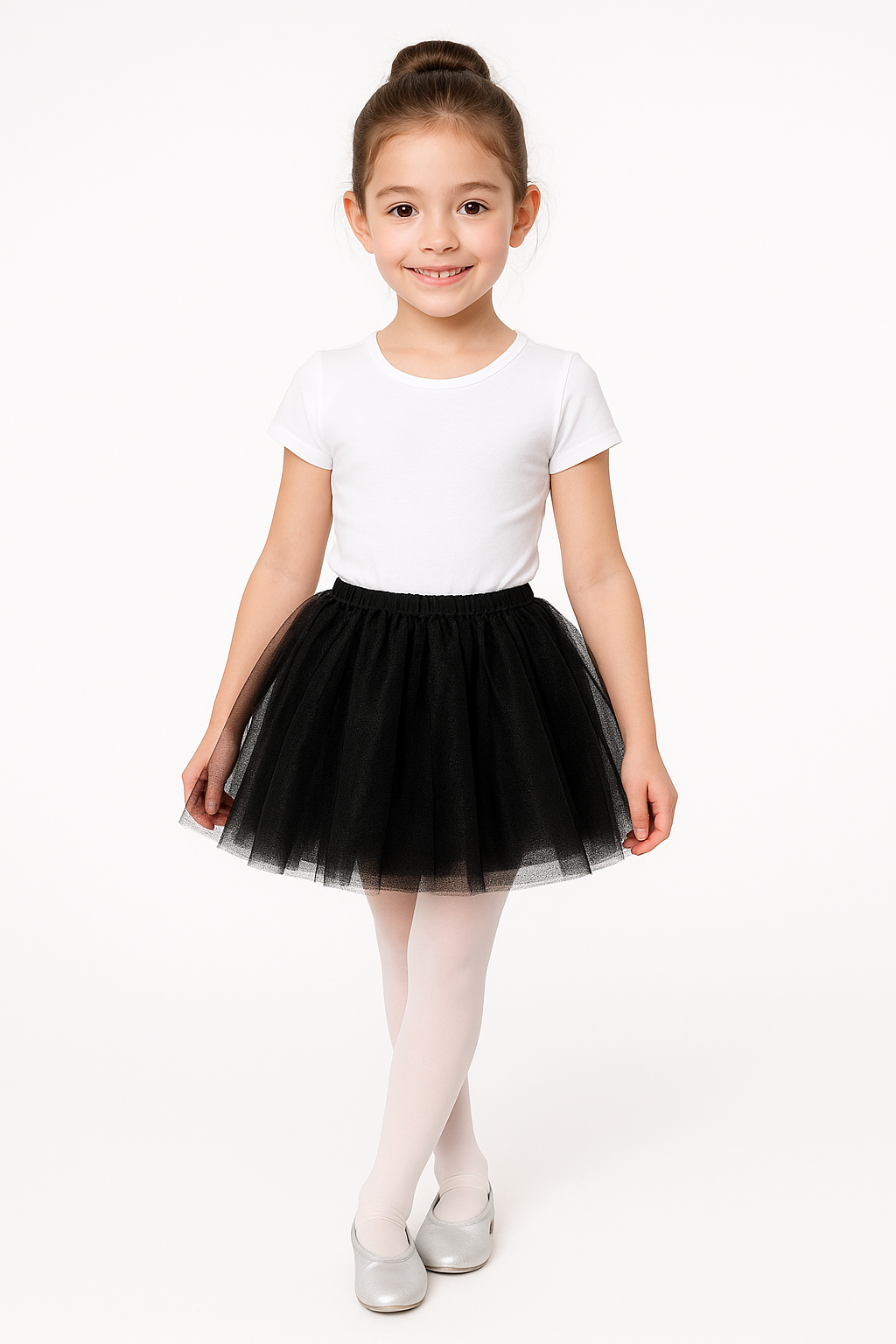 Children's Black Tutu Skirt - Shimmering Tulle Costume Accessory