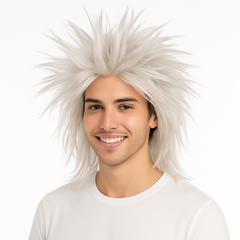 Silver Crazy Wig - Team Spirit Costume Accessory