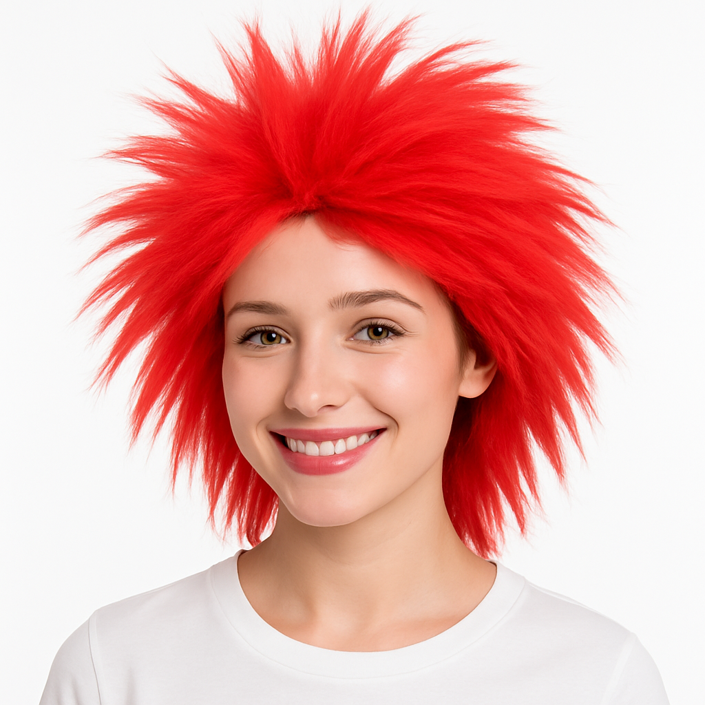 Vibrant Crazy Red Team Spirit Wig