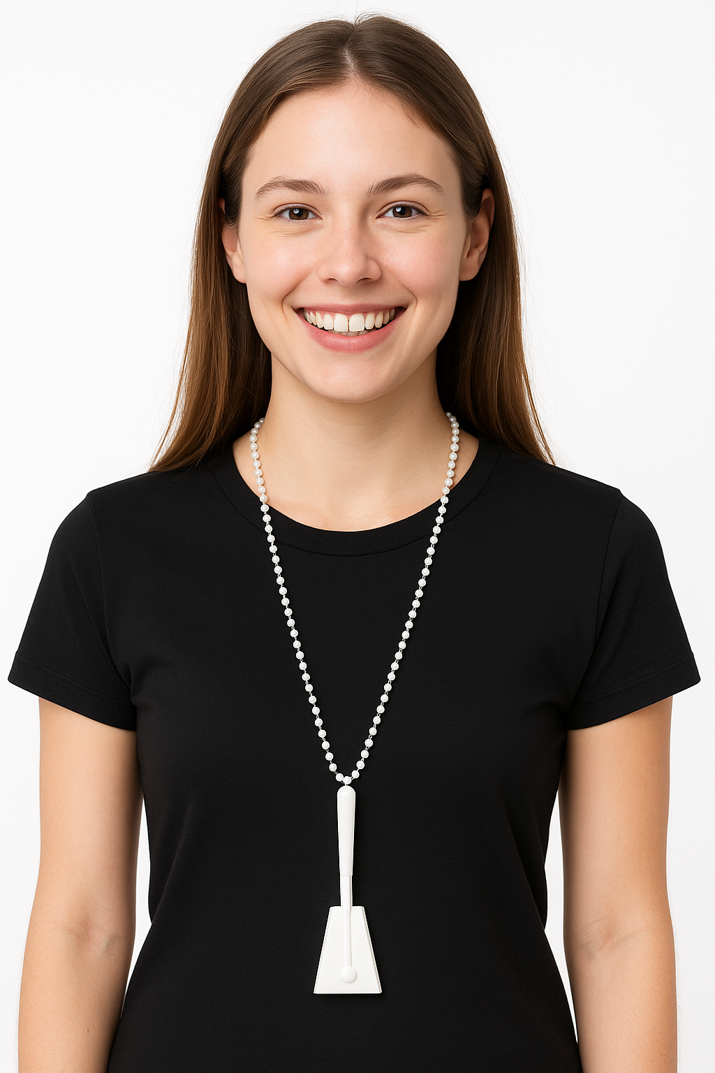 White Clacker Necklace - Team Spirit Noisemaker Accessory