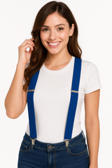 Royal Blue Adjustable Y-Back Suspenders