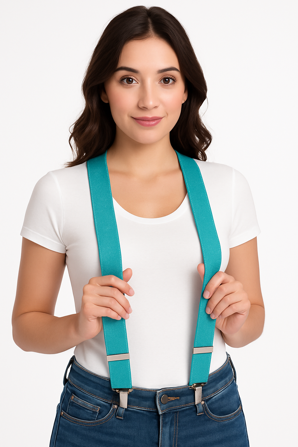 Turquoise Adjustable Y-Back Suspenders