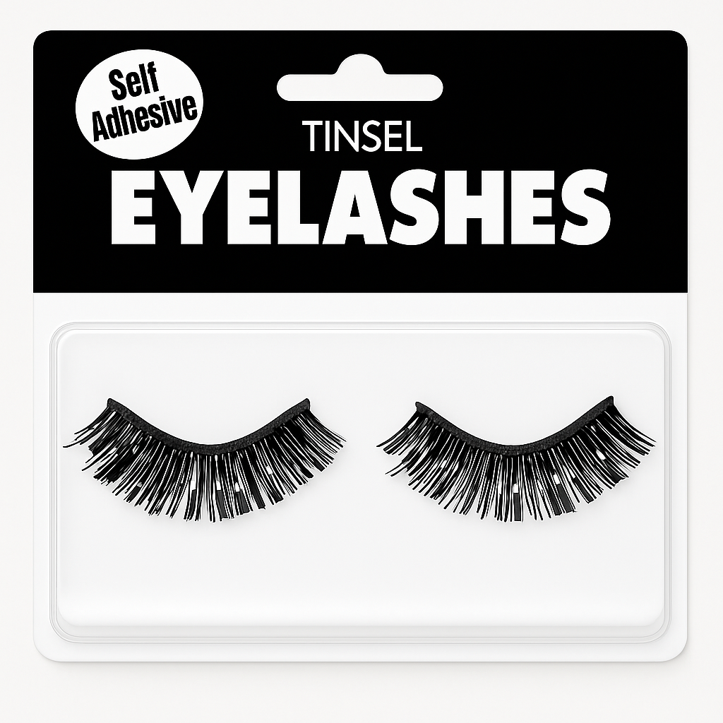 Black Tinsel Self-Adhesive False Eyelashes