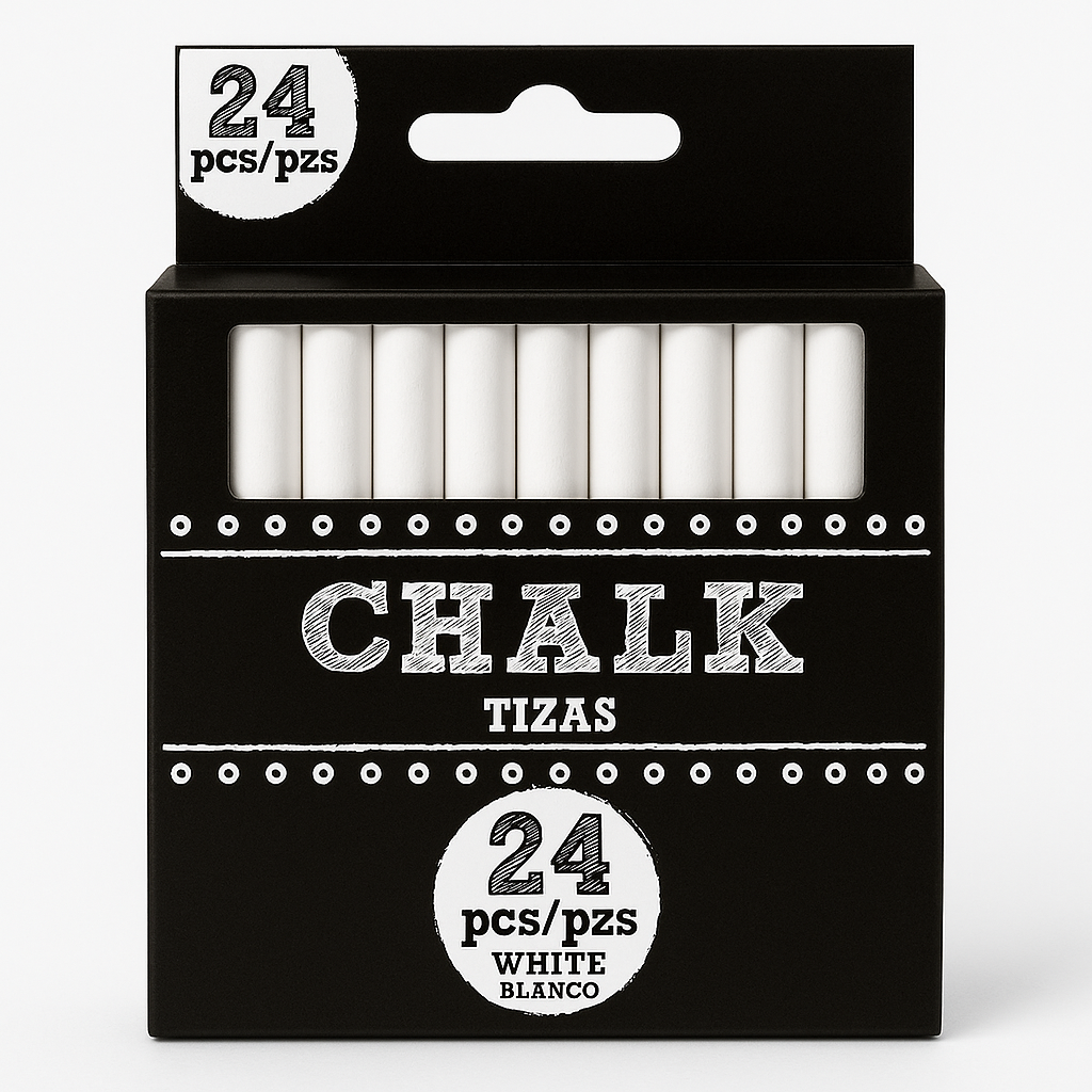Versatile White Chalk Sticks - Pack of 24