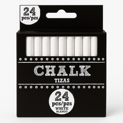 Versatile White Chalk Sticks - Pack of 24
