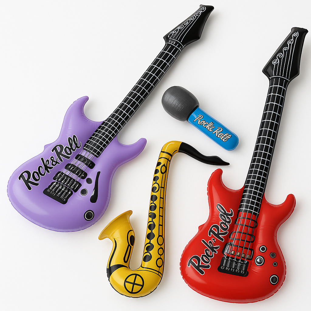 80's Inflatable Rock Band Instrument Set - 4 Pack