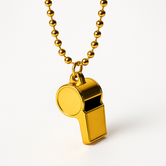 Yellow Beaded Necklace with Whistle - Team Spirit Costume Accessory