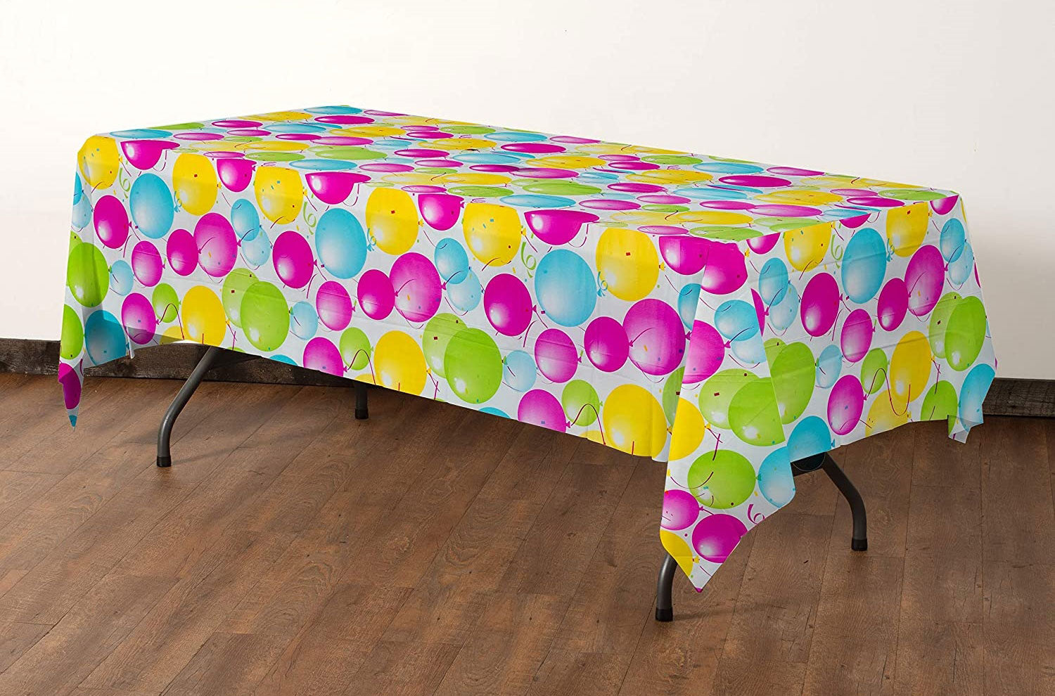 Balloon Print Plastic Table Cover | Case of 48 - 54 In. x 108 In.