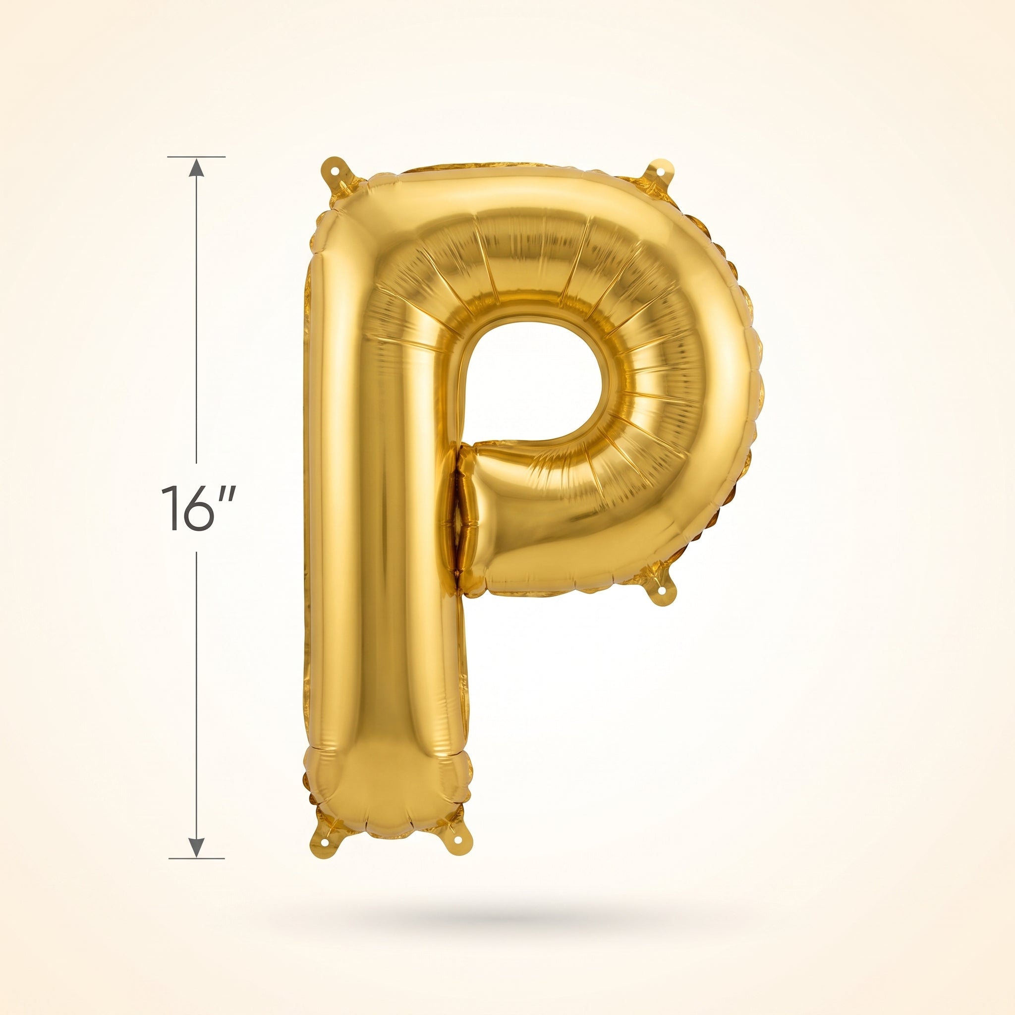 Gold Foil Letter 'P' Air-Filled Balloon