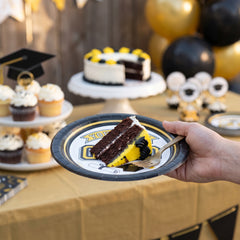 "You Did It Grad" Yellow Graduation Party Plates - 6.75-Inch Round, 20-Pack