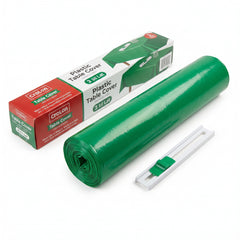 Festive Green Plastic Table Cover Roll with Built-in Slide Cutter - 54" x 126 ft