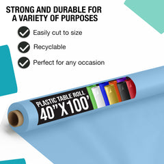 40 In. x 100 Ft. Light Blue Table Roll | Case of 6