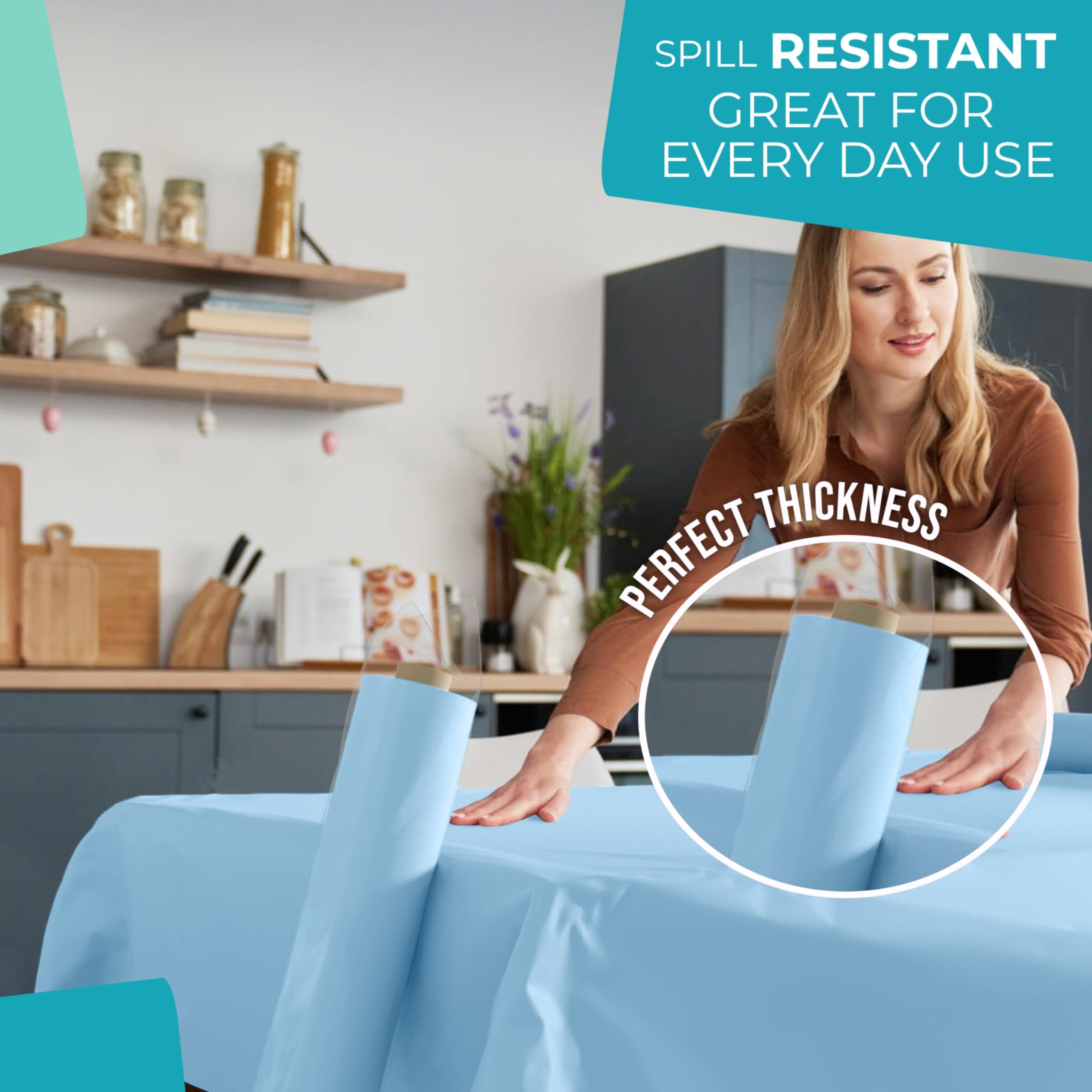 40 In. x 100 Ft. Light Blue Table Roll | Case of 6