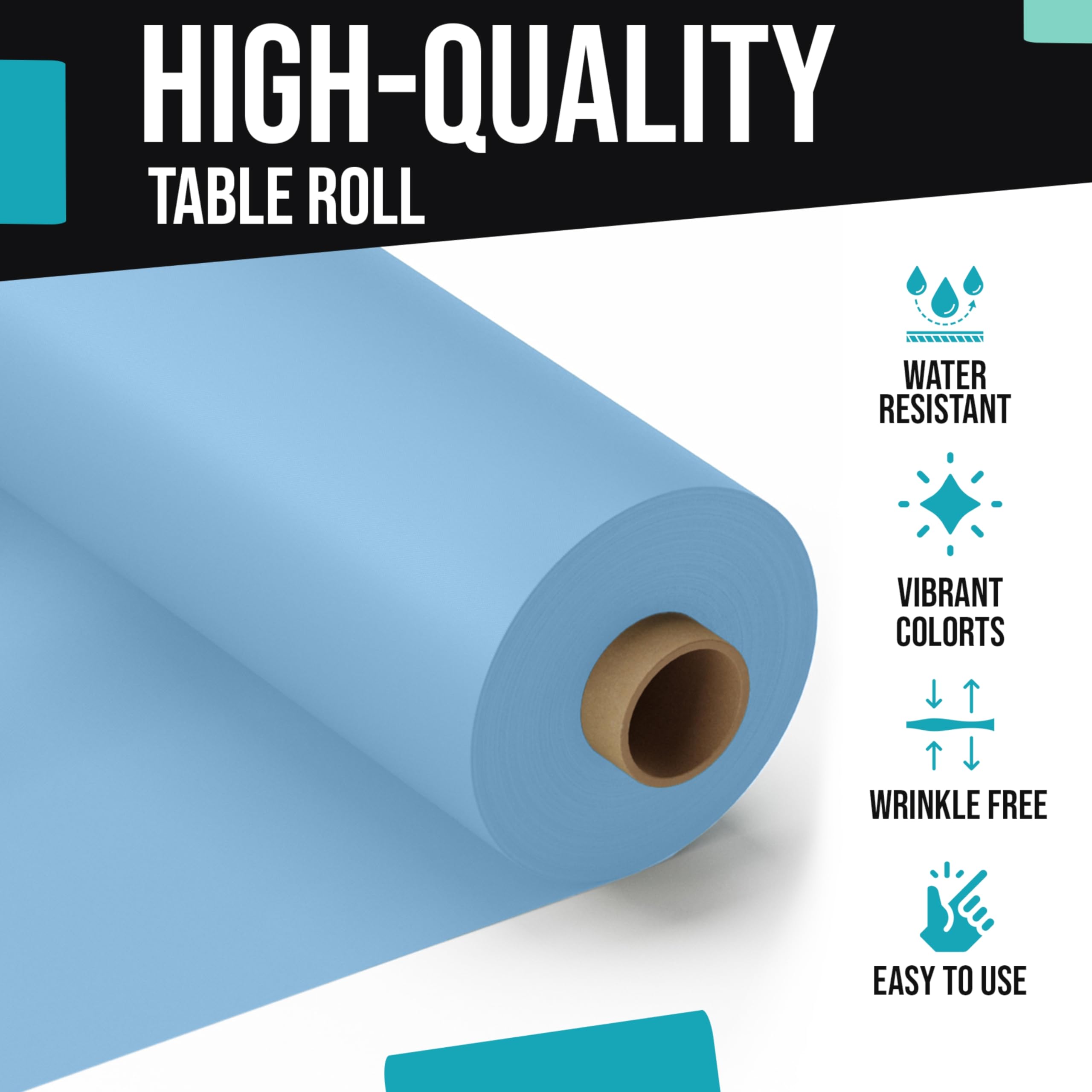 40 In. x 100 Ft. Light Blue Table Roll | Case of 6