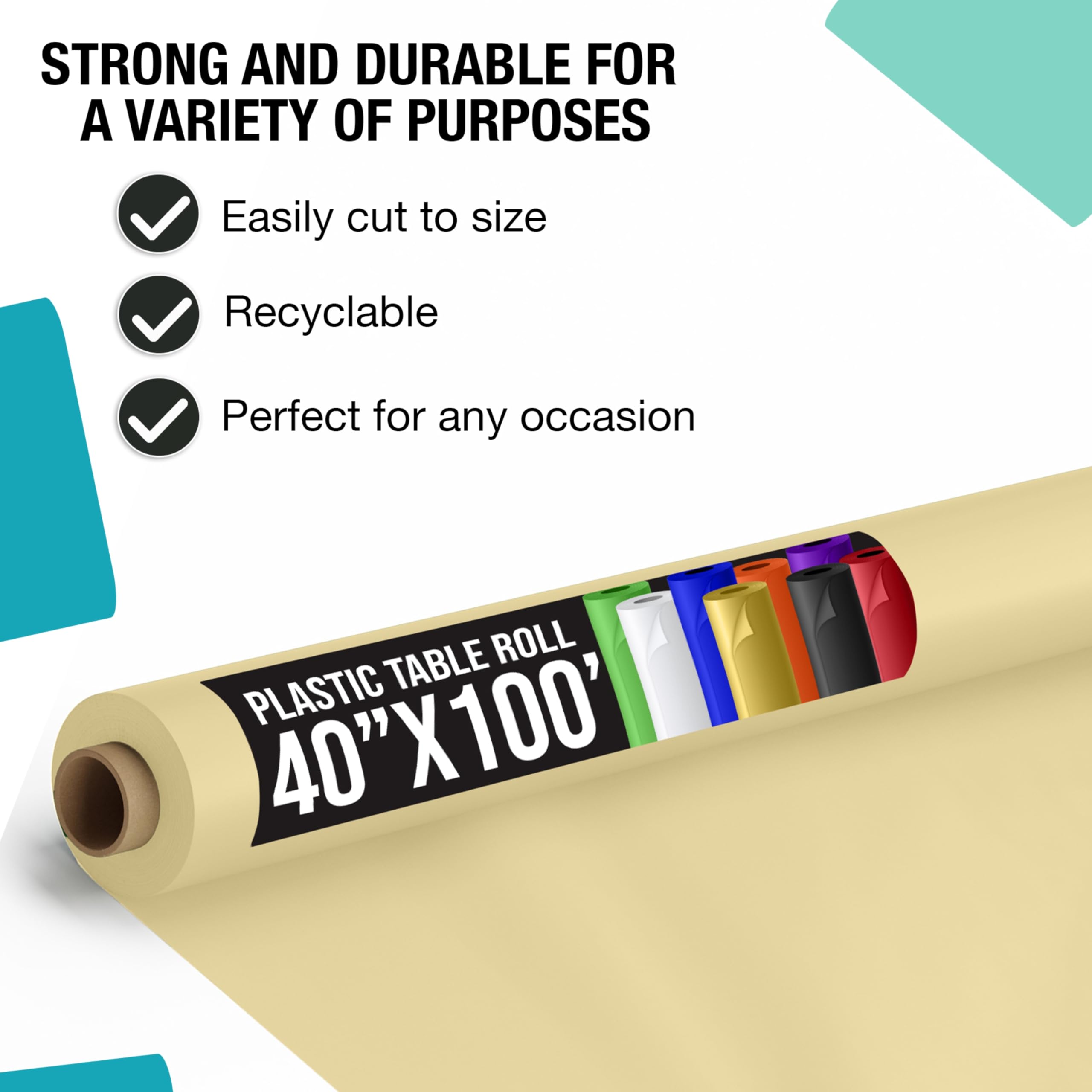 40 In. x 100 Ft. Light Yellow Table Roll | Case of 6