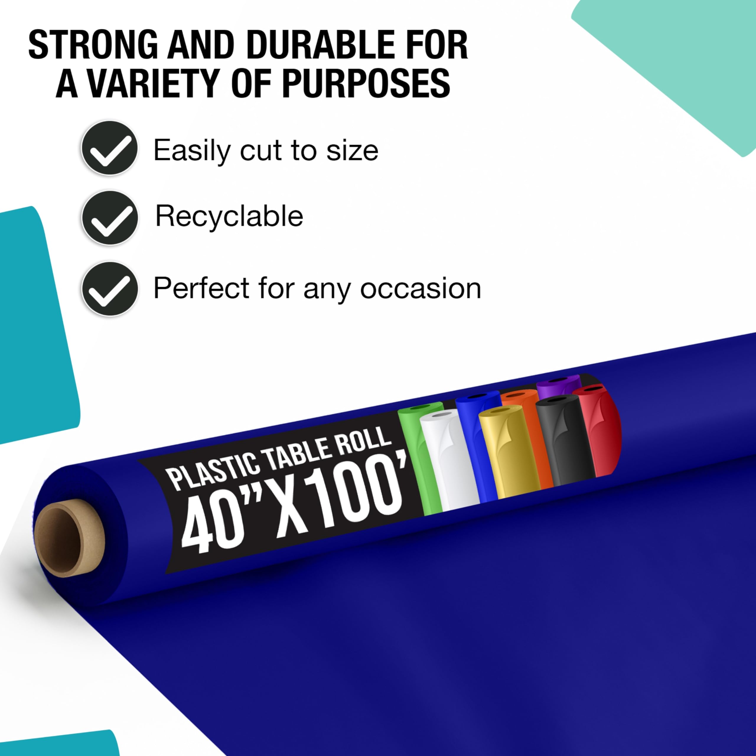 40 In. x 100 Ft. Navy Blue Table Roll | Case of 6