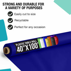 40 In. x 100 Ft. Navy Blue Table Roll | Case of 6