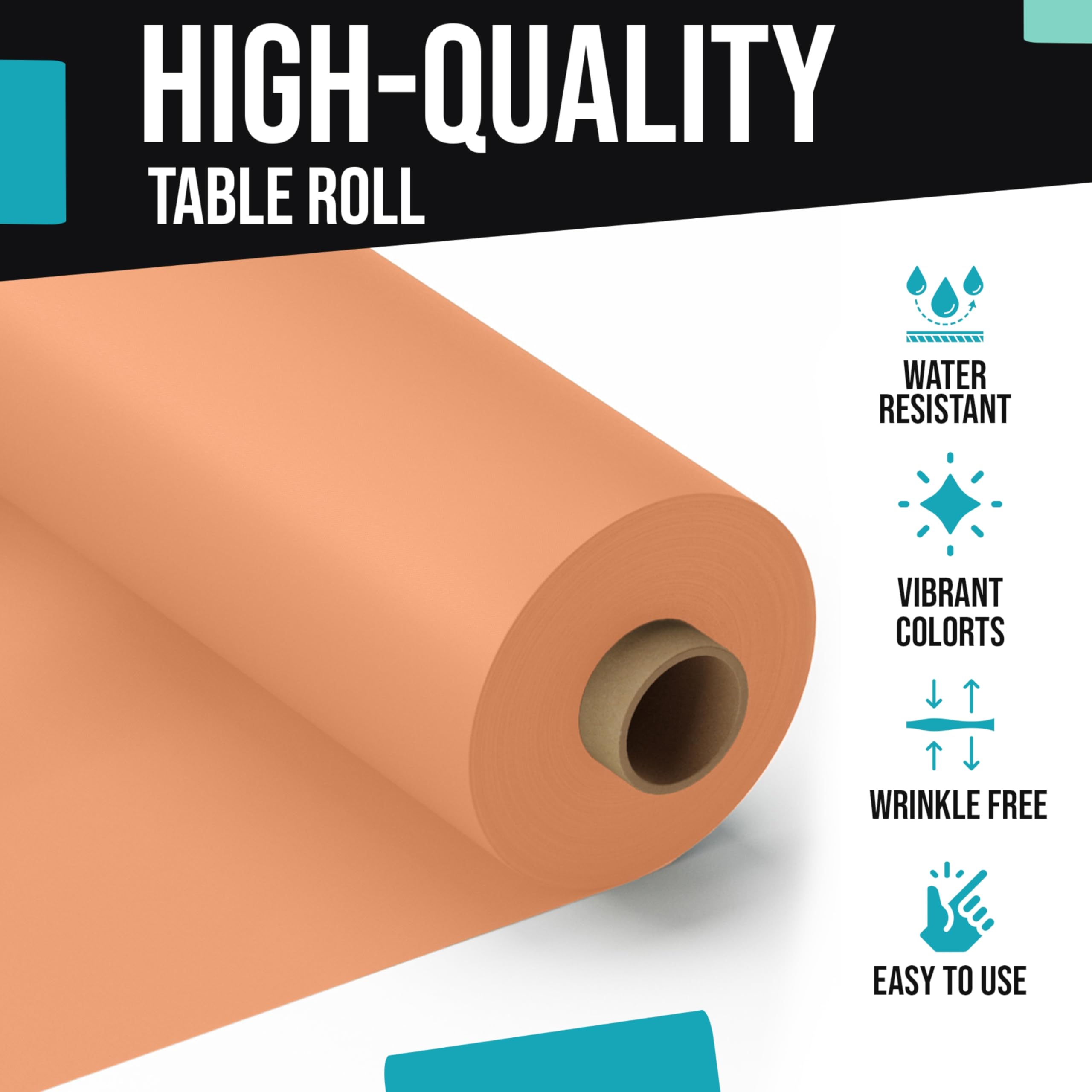 40 In. x 100 Ft. Peach Table Roll | Case of 6