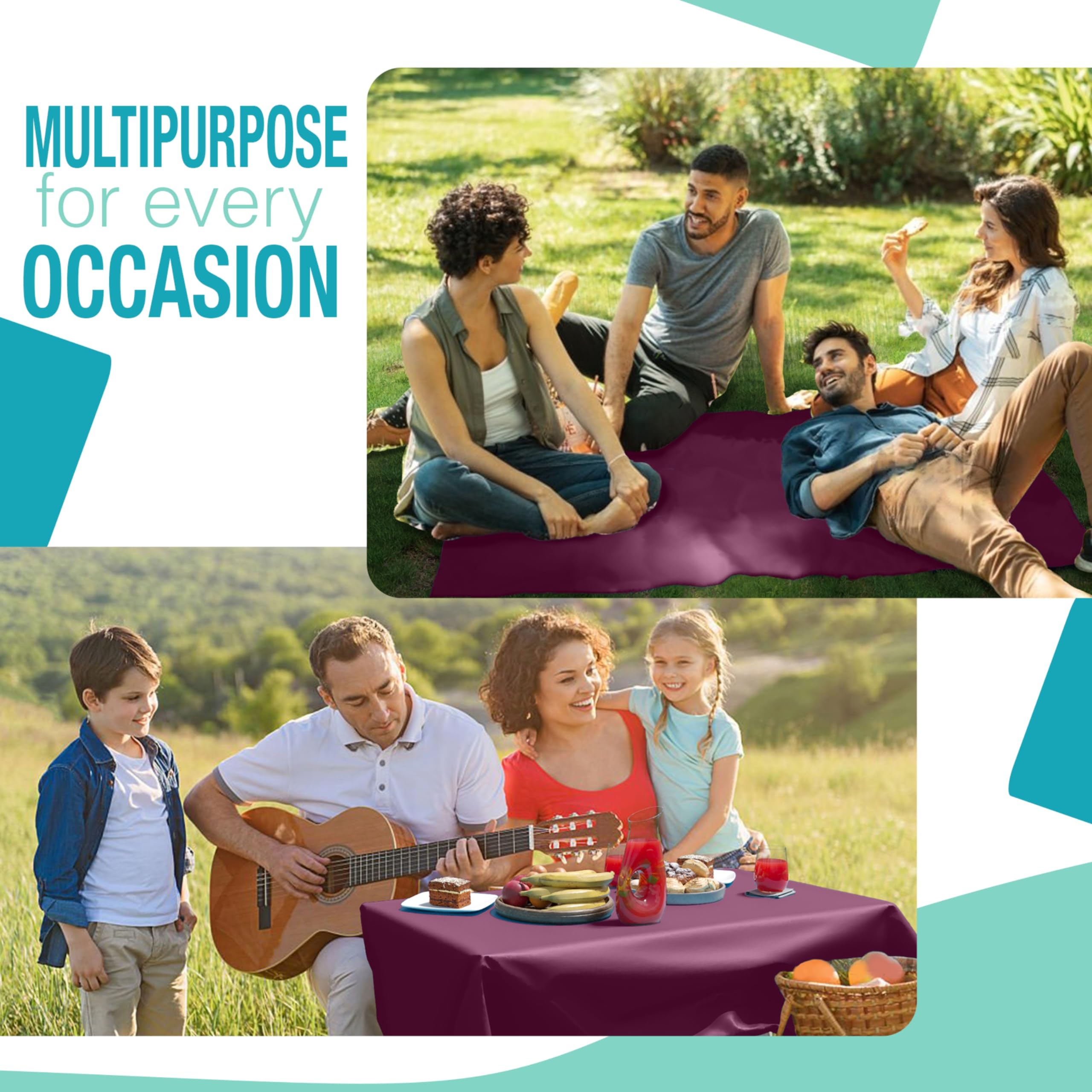 40 In. x 100 Ft. Plum Plastic Table Roll | Case of 6