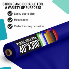 40 In. x 300 Ft. Premium Navy Blue Table Roll | Case of 4
