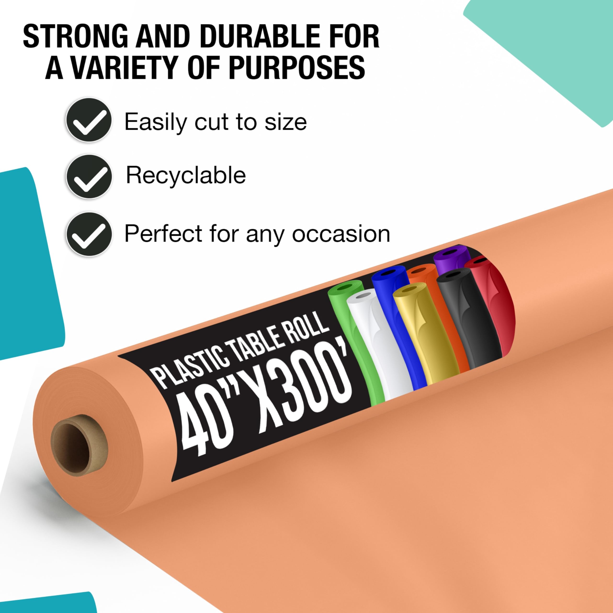 40 In. x 300 Ft. Premium Peach Table Roll | Case of 4