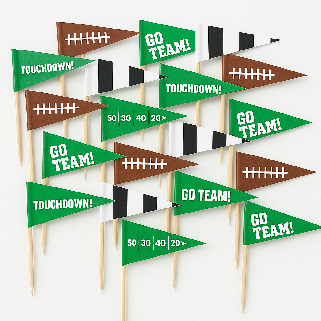 Football Game Day Flag Picks - 36 Pack