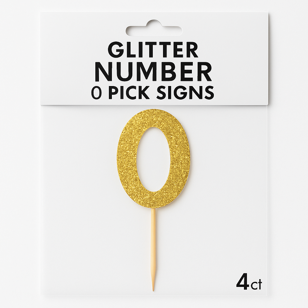 Glitter Gold Number 0 Picks, 7.5-Inch, 4-Pack