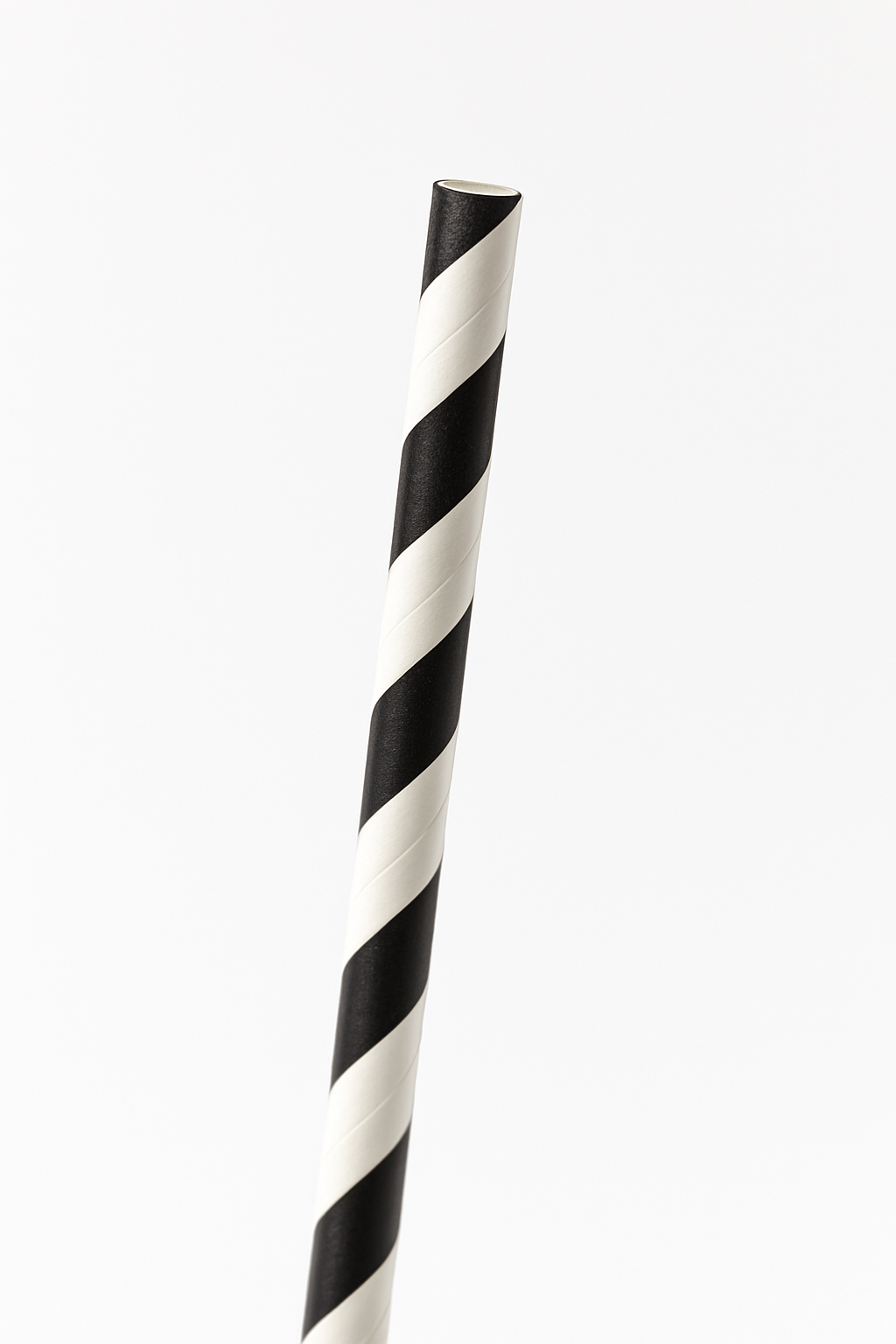 Jet Black Striped Paper Straws - 100 Pack