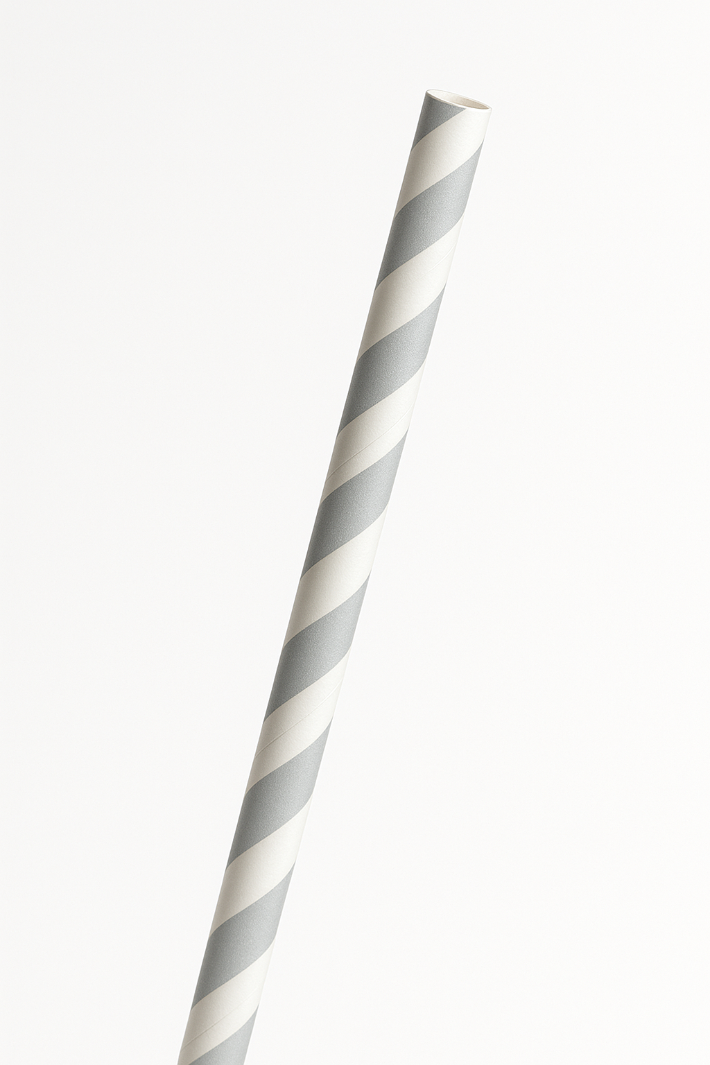 Silver Paper Straws - Elegant Solid Color Drinking Straws